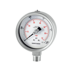 Bourdon tube pressure gauge, stainless steel MT-P100ST